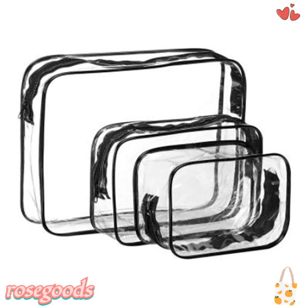 Túi Đựng Mỹ Phẩm Trong Suốt Bằng Nhựa PVC Chống Thấm Nước Có Khóa Kéo Tiện Dụng Mang Theo Du Lịch