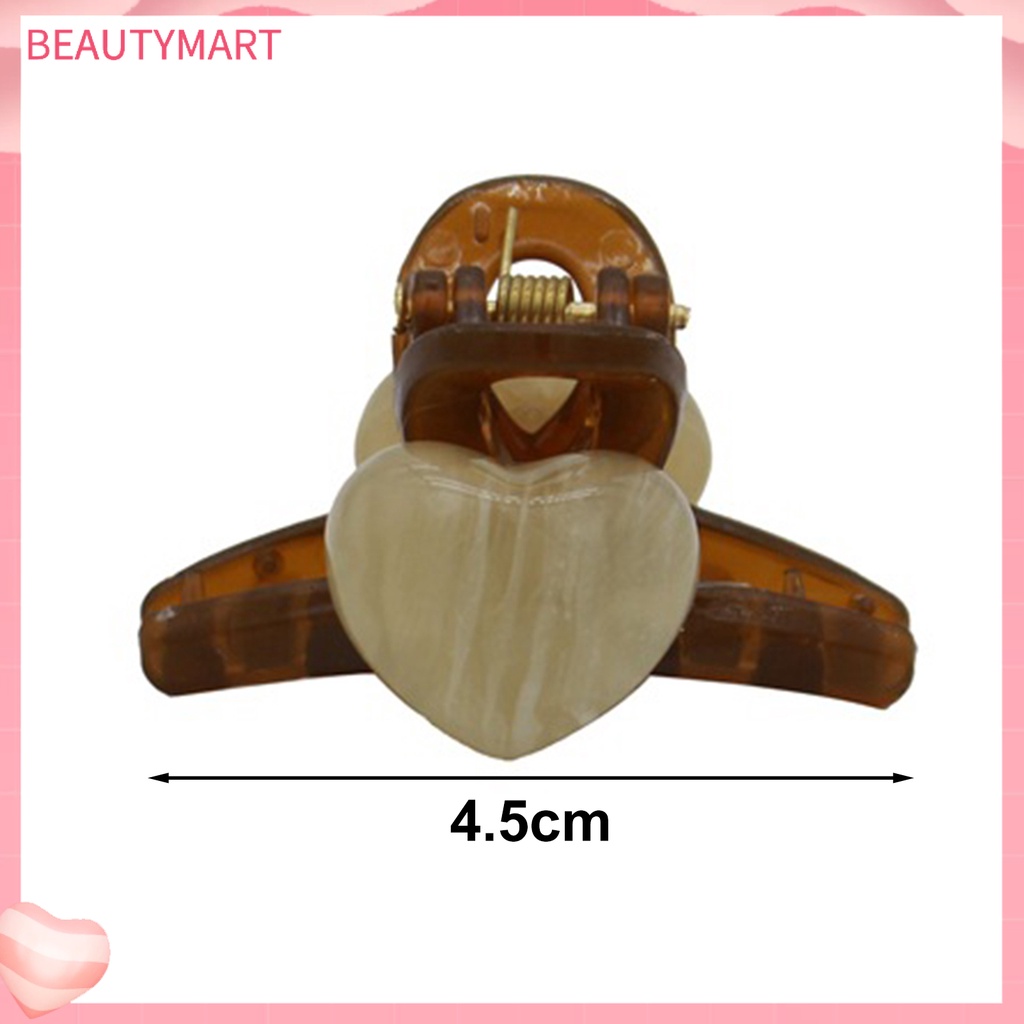 Kẹp Tóc Càng Cua Chống Trượt Kết Cấu Đá Hình Trái Tim Thanh Lịch