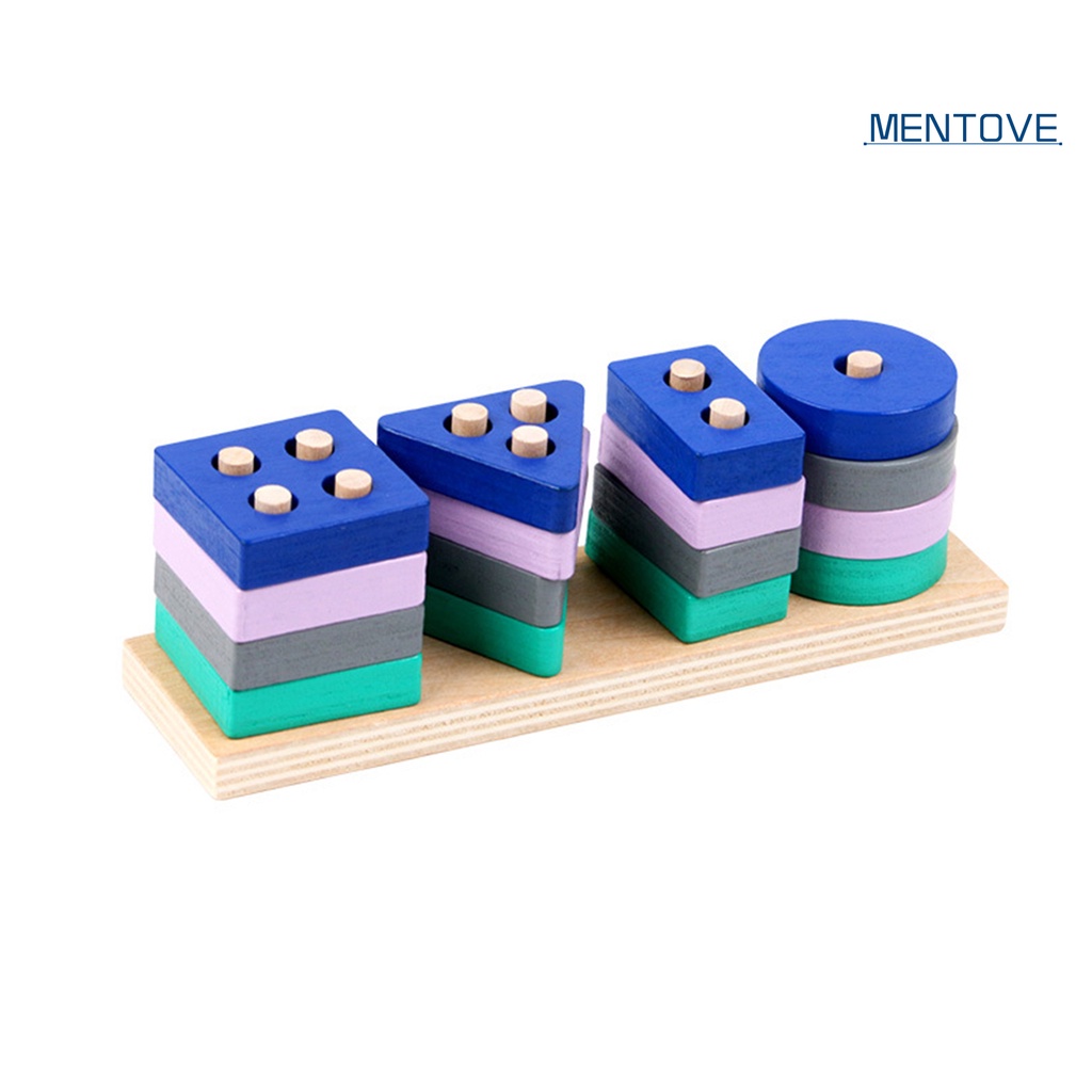 [MT] Đồ Chơi Khối Gỗ Đánh Dấu Hình Dạng Đồ Chơi Nhận Diện Chi Tiết Thân Thiện Với Môi Trường Nhiều Màu Sắc Giáo Dục Cho Bé