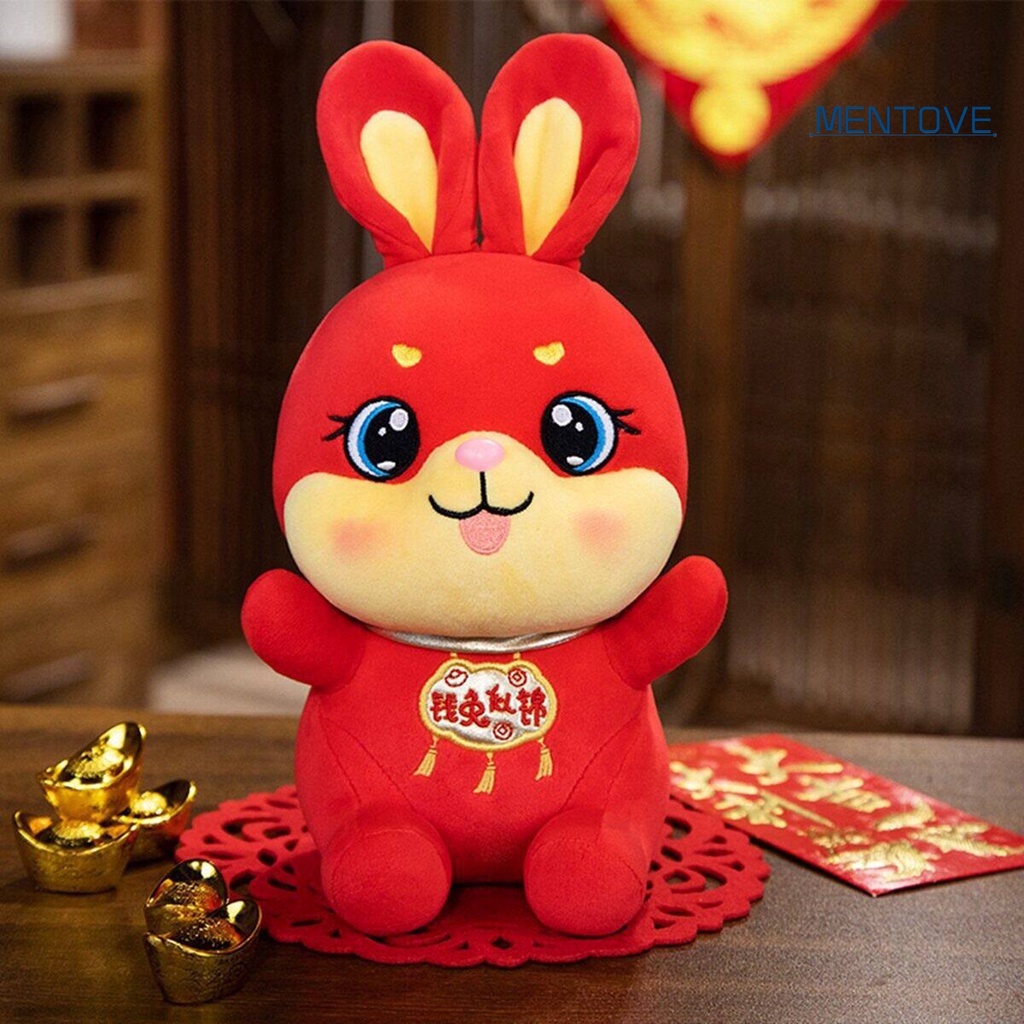 Thỏ Nhồi Bông 28cm Phong Cách Trung Hoa Dễ Thương Dùng Làm Đạo Cụ Chụp Ảnh / Trang Trí Ghế Sofa 2023