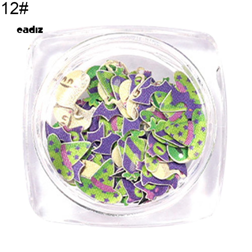 Set 2 Hộp Phụ Kiện Trang Trí Móng Nghệ Thuật Chủ Đề Halloween