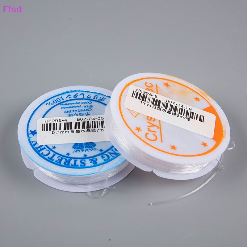 Cuộn Dây Làm Trang Sức Co Giãn Trong Suốt Màu Trắng 0.4-1mm 12-5M DIY