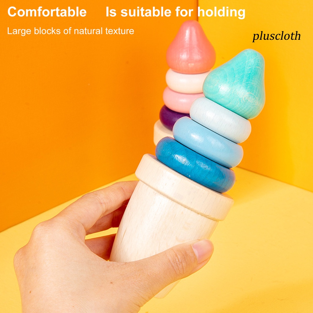 Đồ Chơi Khối Xếp Chồng Lên Nhau Hình Que Kem Bằng Gỗ Dễ Thương Cho Bé