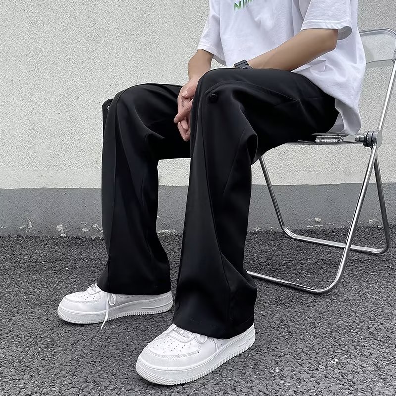 Quần Dài Thể Thao Vải Lụa Lạnh Mỏng Dáng Rộng Kiểu Đường Phố Thời Trang Mùa Hè Cho Nam