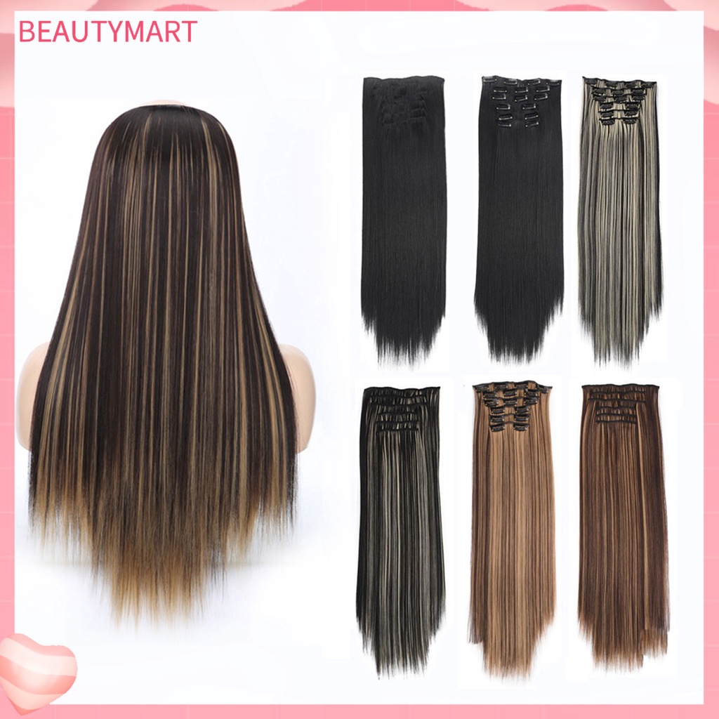 Tóc Giả Thẳng Dài Siêu Mượt Chịu Nhiệt Độ Cao Có Kẹp Tiện Dụng Cho Nữ