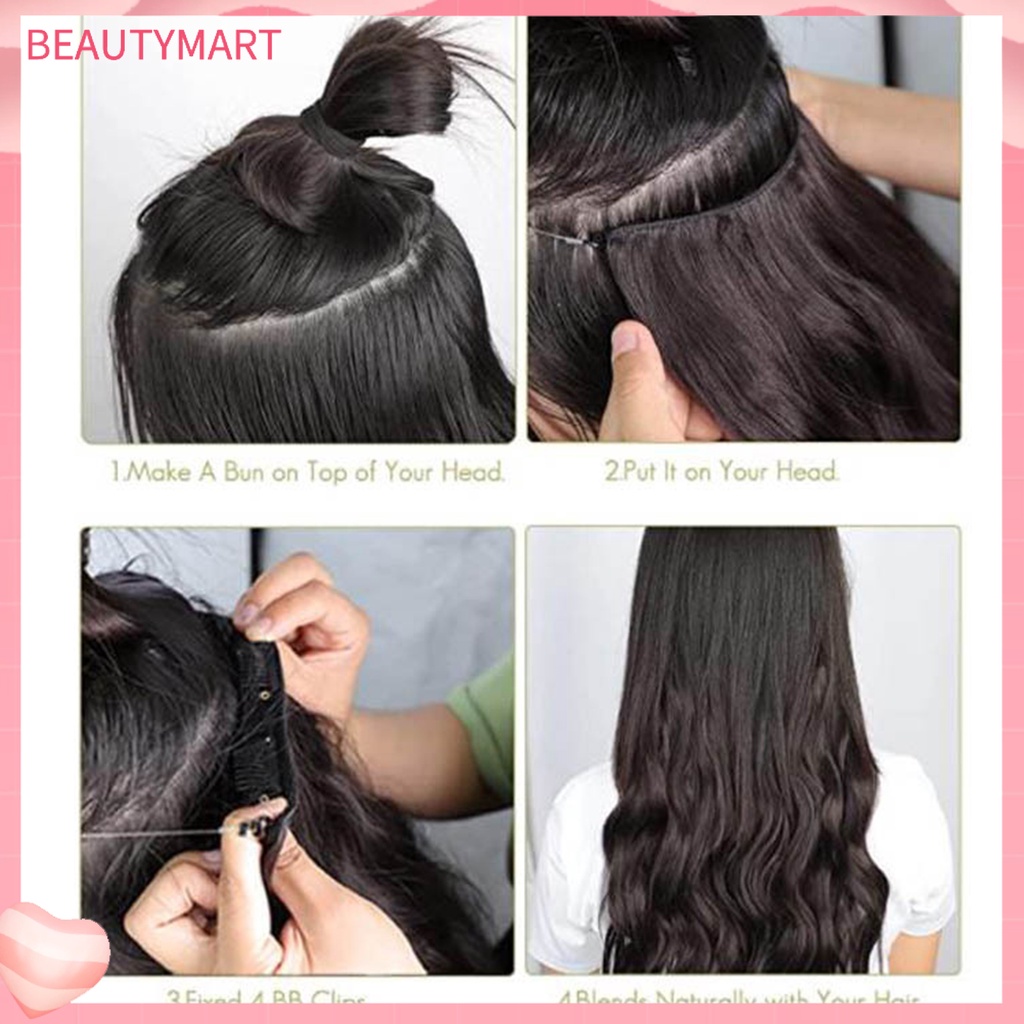 [beautymart] Tóc Giả Xoăn Dày Tự Nhiên Không Để Lại Dấu Vết Phong Cách Âu Mỹ Cho Nữ Sử Dụng