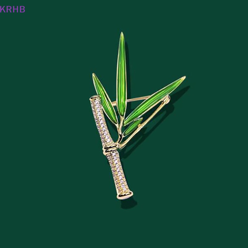 Ghim Cài Áo Hình Cây Tre Đính Đá Độc Đáo Mới