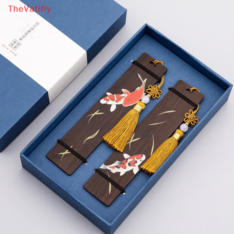 [Thevalifly] Đánh Dấu Trang Sách Mặt Tua Rua Cá Koi Vẽ Hình Cá Koi Cổ Điển Trung Quốc Sáng Tạo Bán Chạy