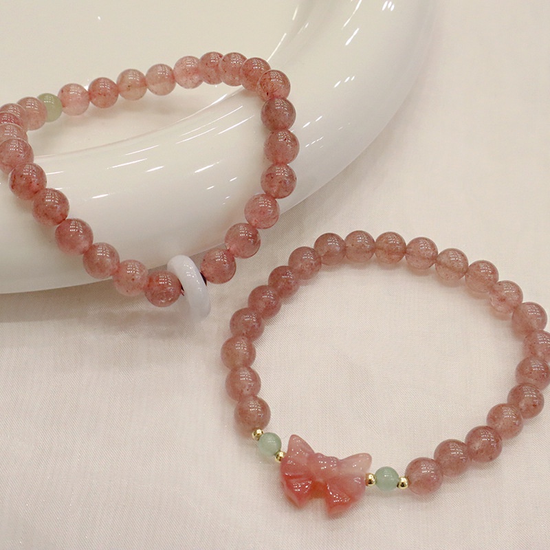 {Hàng Mới Về!} Hàng Mới Về!} Đầm Không Tay Thời Trang Mùa HèVòng Tay Pha Lê Hình Trái Dâu Xinh Xắn Cho Nữ