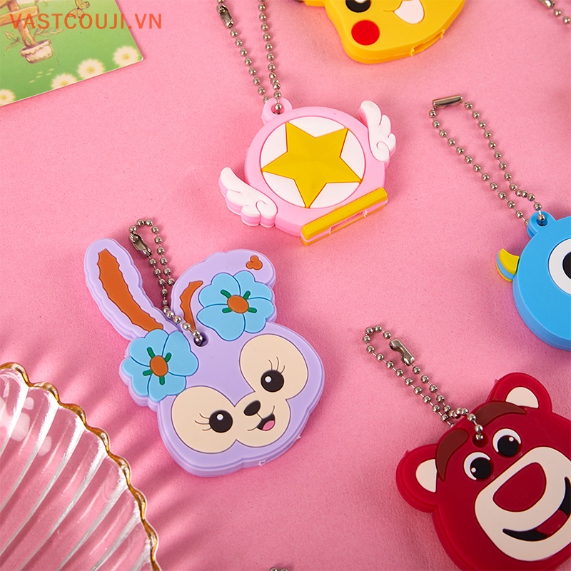 Móc Chìa Khóa Silicon Mềm Hình Gấu Picachu Dâu Tây Hoạt Hình Sáng Tạo