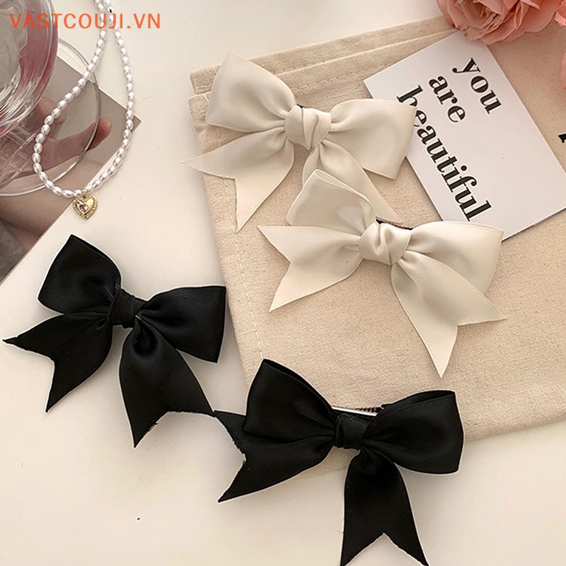 1 Cặp Kẹp Tóc Đuôi Ngựa Đính Nơ Thời Trang Mùa Hè Cho Nữ