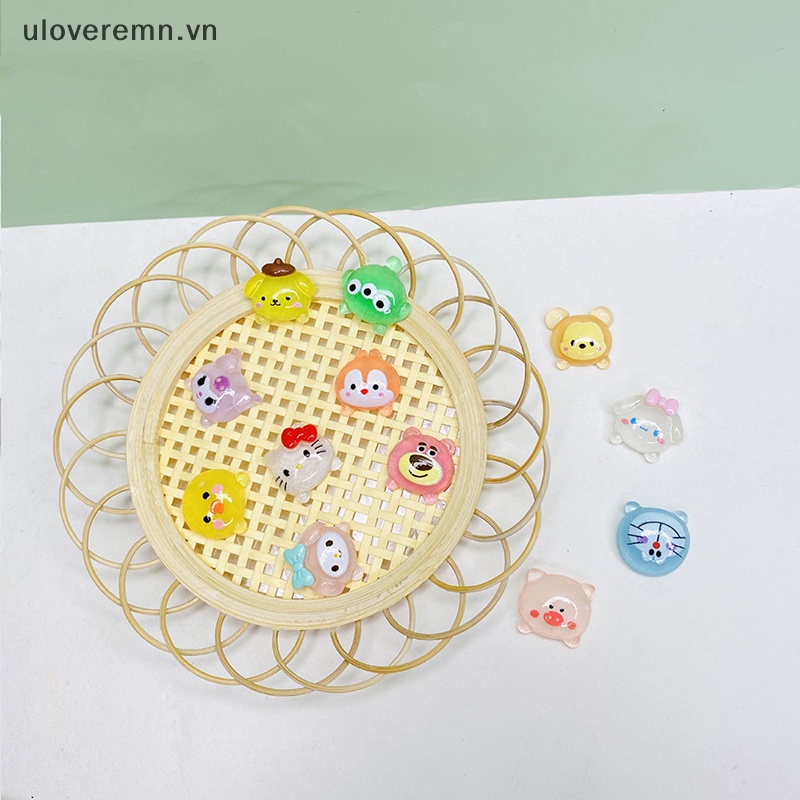 Set 5 Thẻ Đồ Chơi Mini Bằng Nhựa Phát Quang Hình Hoạt Hình Dễ Thương Trang Trí Điện Thoại