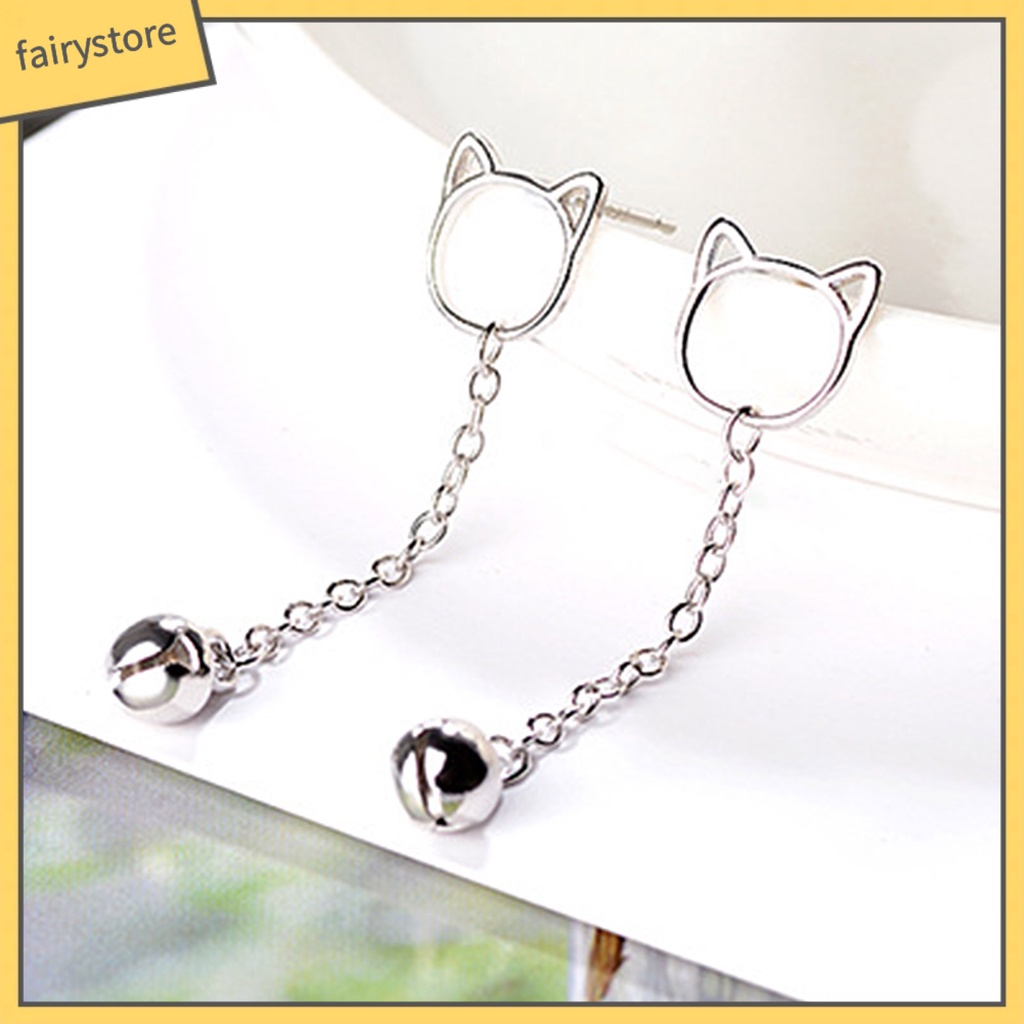 1 Đôi Bông Tai Hình Mèo Bằng Đồng Trang Trí Tiệc