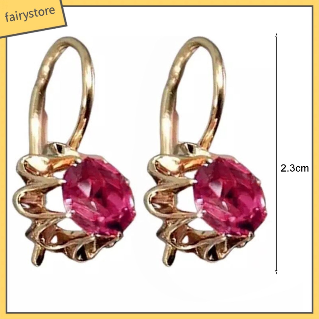 1 Đôi Bông Tai Tròn Lớn Đính Đá Lấp Lánh Thời Trang Dành Cho Nữ