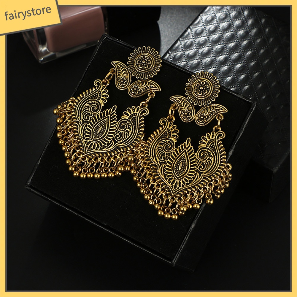 Khuyên Tai Nữ Hình Tròn Chạm Khắc Thời Trang