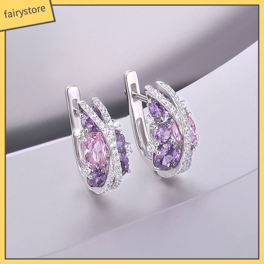 1 Đôi Bông Tai Hình Chữ X Hai Lớp Đính Đá Lấp Lánh Phong Cách Retro