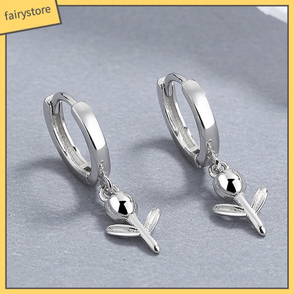 1 Khuyên Tai Vòng Hình Học Thả Mạ Điện Bóng Cao Trang Trí Sang Trọng Quyến Rũ Không Gây Dị Ứng