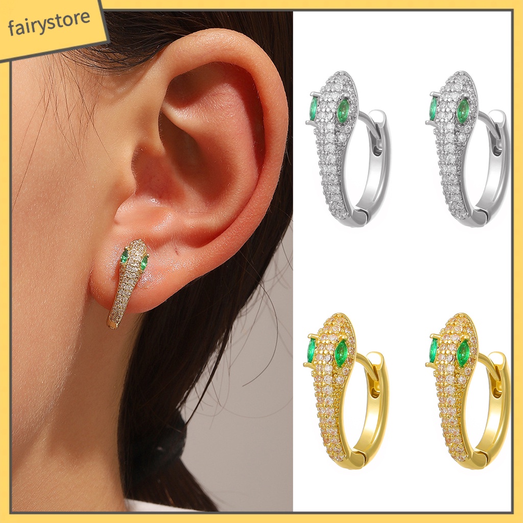 1 Đôi Bông Tai Kim Loại Lấp Lánh Chống Oxy Hóa Màu Sắc Đơn Giản Dành Cho Nữ