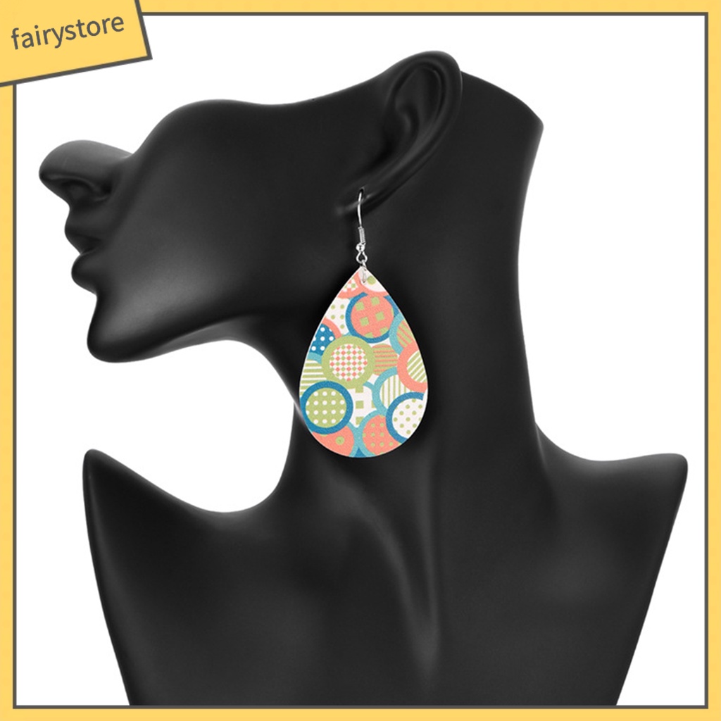 Bông Tai Hình Giọt Nước Bằng Da Giả Thời Trang Dành Cho Nữ