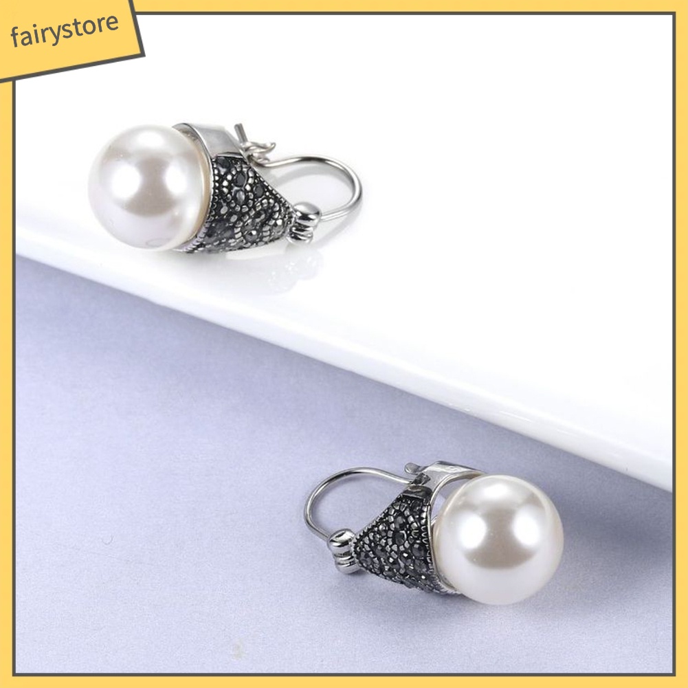 Bông Tai Đính Ngọc Trai Giả Phong Cách Vintage Dành Cho Nữ