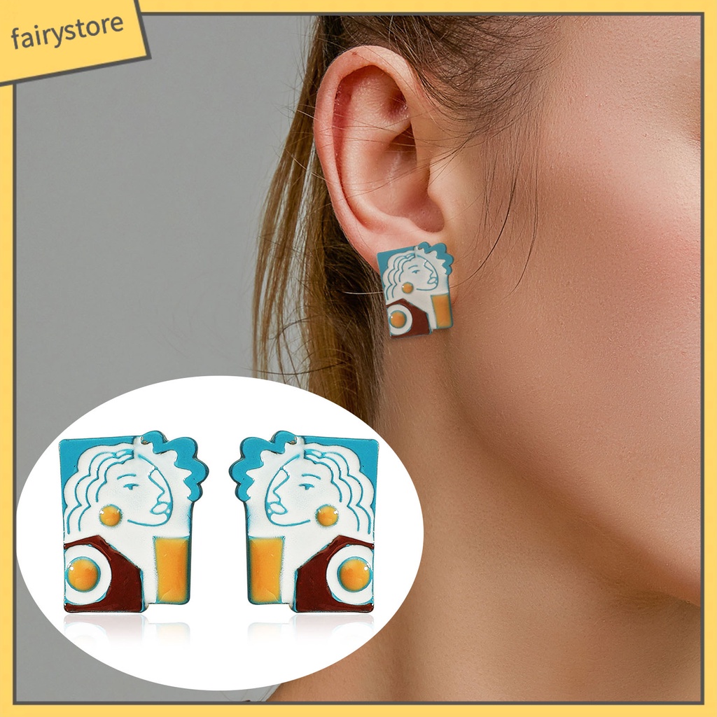 [FRO] Bông Tai Hợp Kim Họa Tiết Chân Dung Maya Sacrificial Thời Trang Dự Tiệc