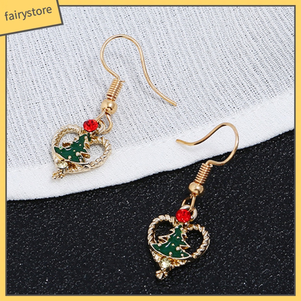 Bông Tai Hình Cây Thông Đính Đá Thời Trang Dành Cho Nữ