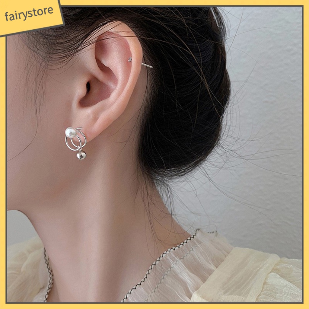 1 Đôi Bông Tai Đính Ngọc Trai Nhân Tạo Phong Cách Hàn Quốc Thanh Lịch Dành Cho Nữ