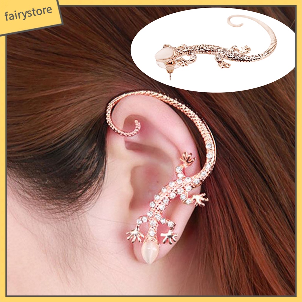 1 Khuyên Vành Tai Hình Thằn Lằn Đính Đá Thời Trang Cho Nữ