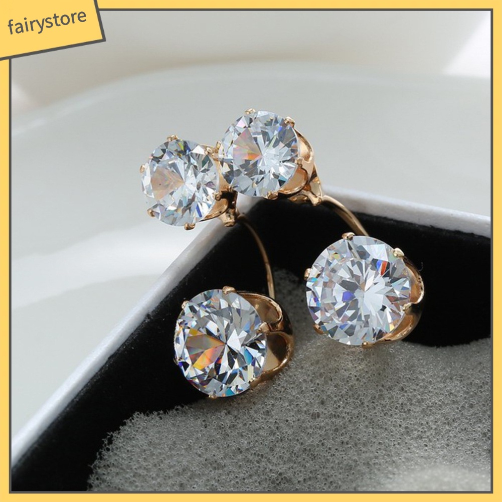 Đôi Khuyên Tai Đính Đá Zirconia Thời Trang Cho Nữ