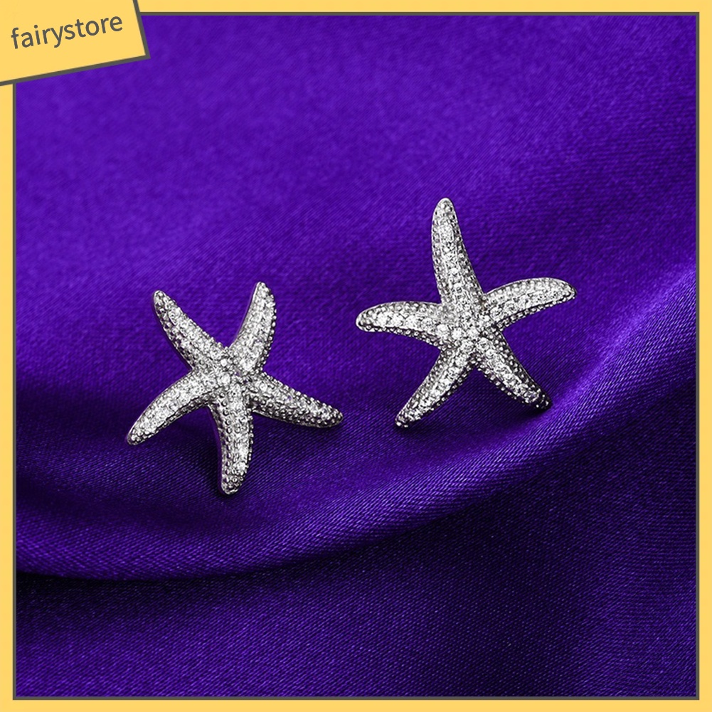 Đôi Khuyên Tai [FRO] Bông Tai Hình Sao Biển Đính Đá Zircon Thời Trang Cho Nữ