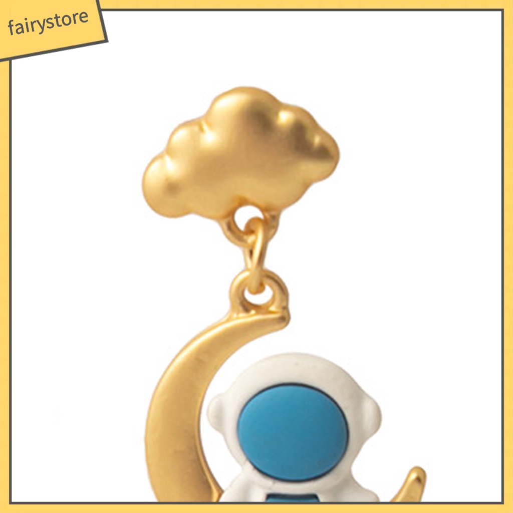 1 Đôi Bông Tai Hình Học / Mặt Trăng / Hành Tinh Hoạt Hình 3D Không Đối Xứng Thời Trang Cho Nữ