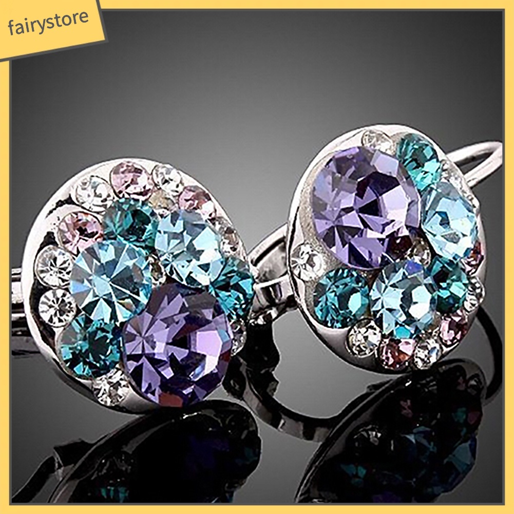 Bông Tai Mạ Bạc Đính Đá Zircon Thời Trang Dành Cho Nữ