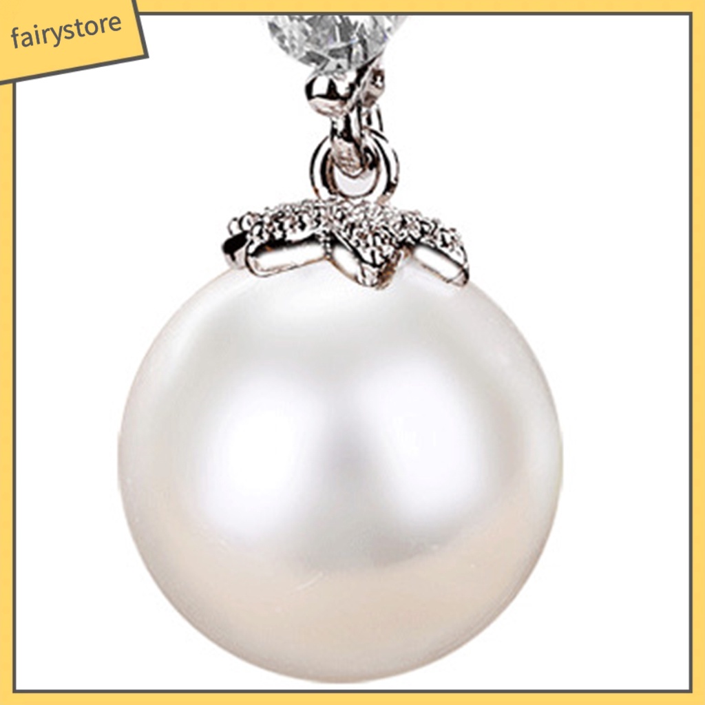 1 Đôi Bông Tai Móc Đính Ngọc Trai Giả Lấp Lánh Thời Trang Dự Tiệc Cho Nữ