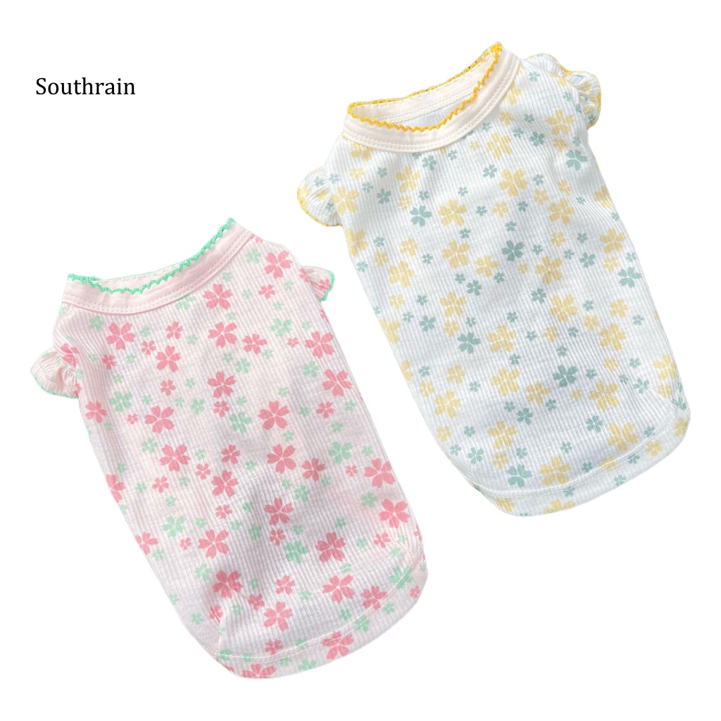 Áo Sát Nách In Họa Tiết Hoa / Trái Cây Tinh Tế Thời Trang Mùa Hè Cho Cún Cưng