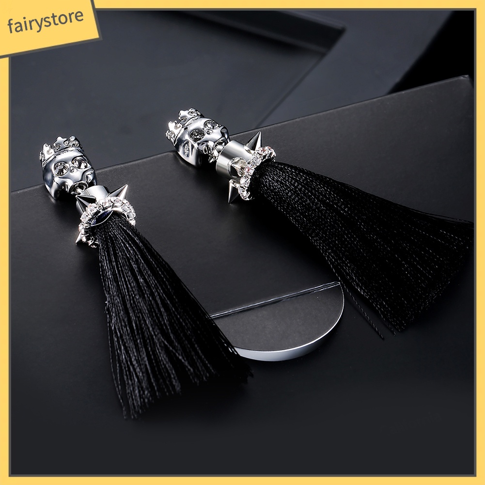 Đôi Khuyên Tai HìNh ĐầU Lâu ĐíNh Zircon Giả ThờI Trang Cho Nữ