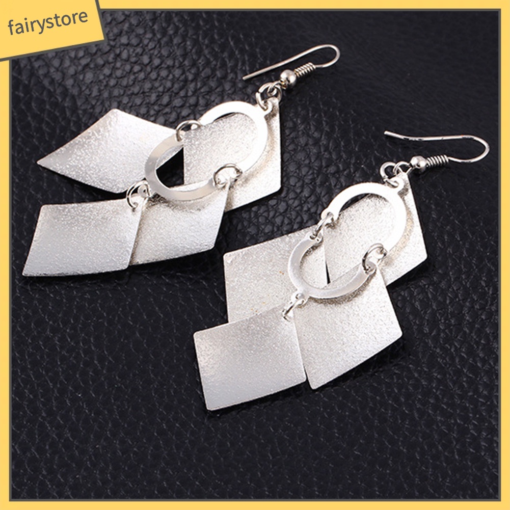 [FRO] Bông Tai Móc Treo Dáng Dài Hình Thoi Lấp Lánh Cho Nữ