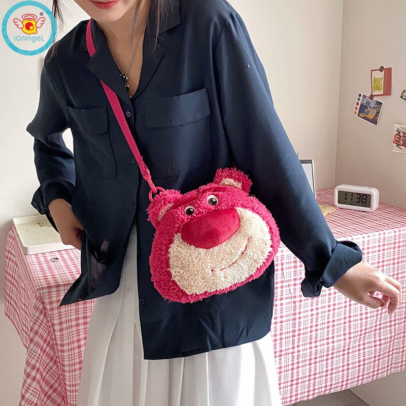 Túi Đeo Chéo Thiết Kế Hình Gấu Hoạt Hình Nhồi Bông Đáng Yêu Cho Trẻ Em