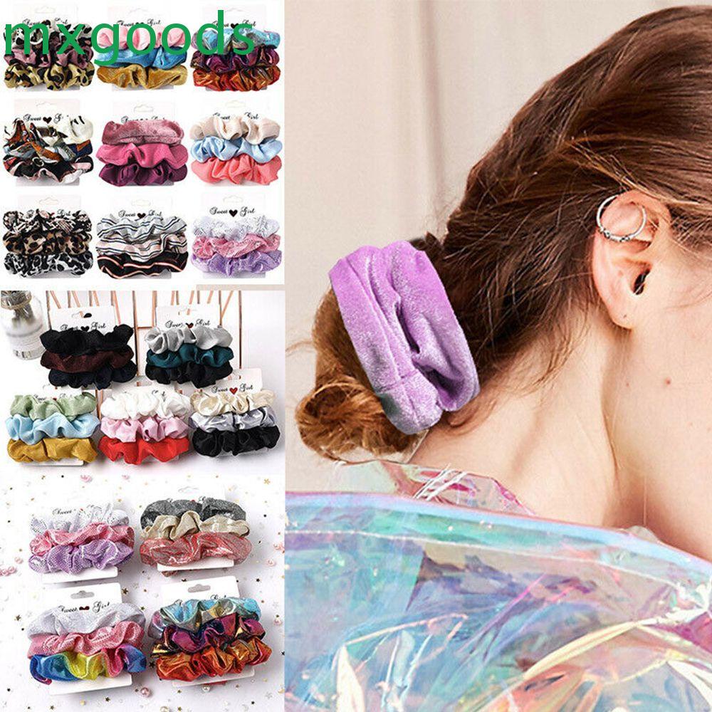 Dây Buộc Tóc Vải Voan Phối Lưới In Hoa Xinh Xắn