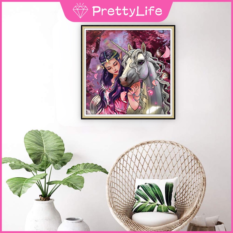 Tranh Đính Đá 5d Tự Làm 30x30cm / 40x40cm / 50x50cm Hình Kỳ Lân Trang Trí Phòng Khách / Phòng Ngủ