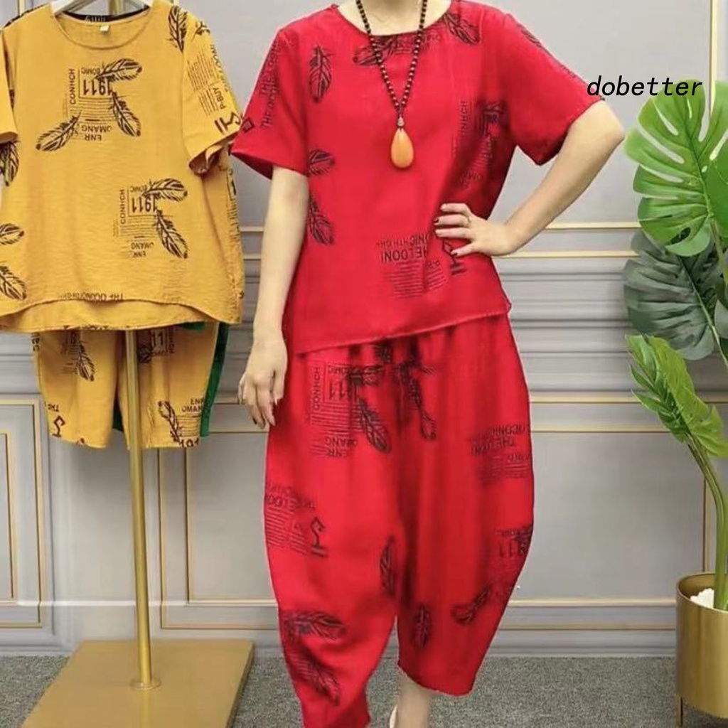 Bộ Đồ Ngủ 2 Món Áo Cổ Tròn Tay Ngắn Phối Quần Short Lưng Thun Mềm Mại Thoáng Khí Thời Trang Mùa Hè Cho Bạn Gái