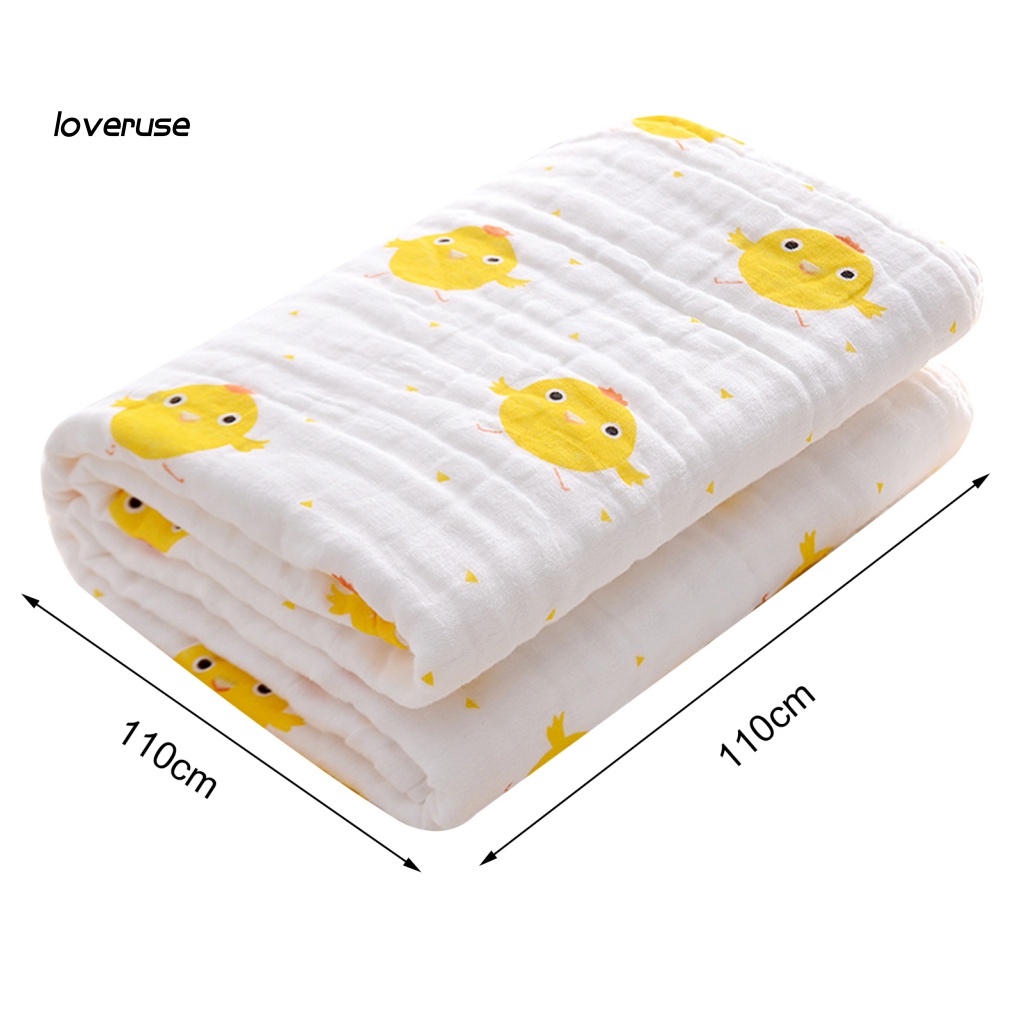 Chăn Cotton Mỏng In Họa Tiết Hoạt Hình Giữ Khô Mắt Cho Bé Sơ Sinh