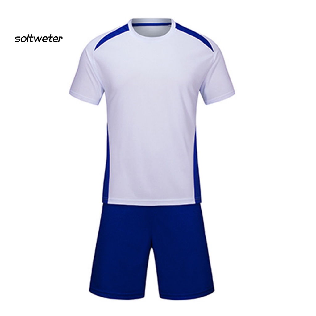 1 Bộ Áo Thun + Quần Short Thể Thao Màu Sắc Tương Phản Thấm Hút Mồ Hôi Thời Trang Cho Nam Và Nữ