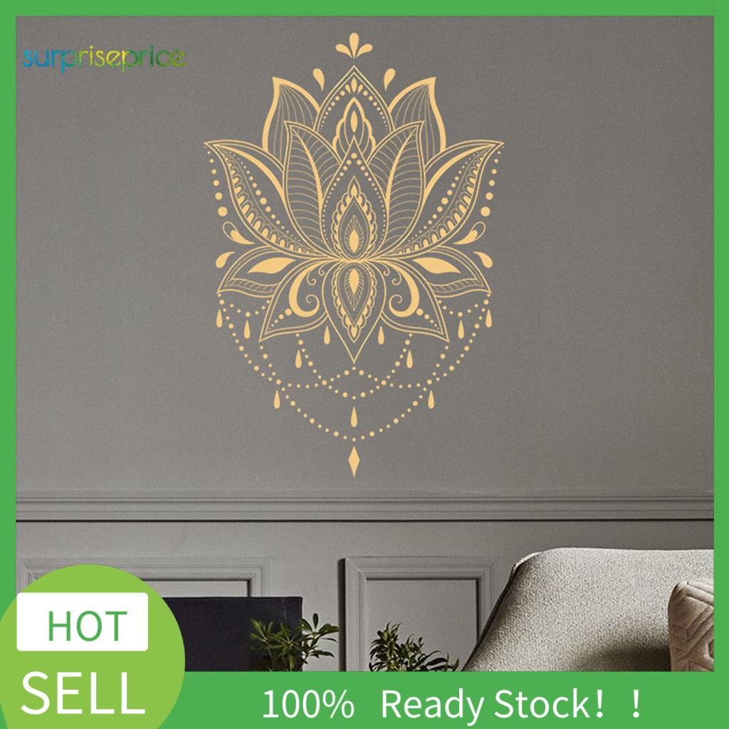 Miếng Dán Tường Bằng PVC Vinyl Hình Hoa Sen Độc Đáo Trang Trí Nhà Cửa