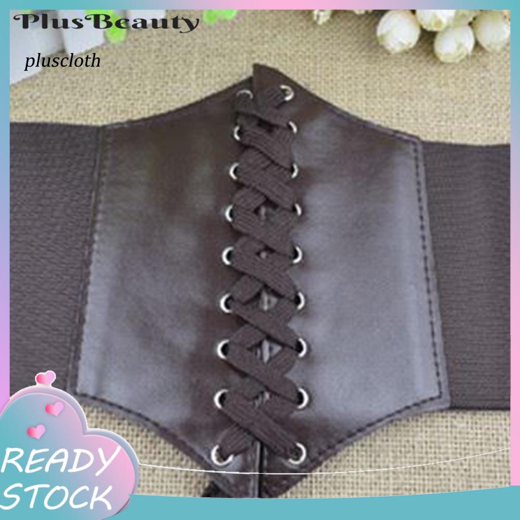 Thắt Lưng Giả Da Bản Rộng Co Dãn Màu Trơn Thời Trang Dự Tiệc