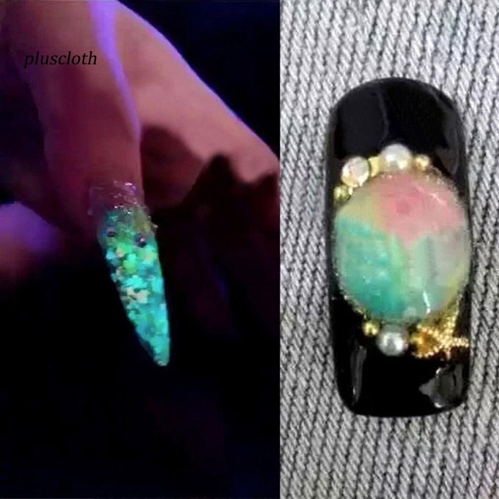 Bột Dạ Quang 3D Lấp Lánh Trang Trí Móng Tay