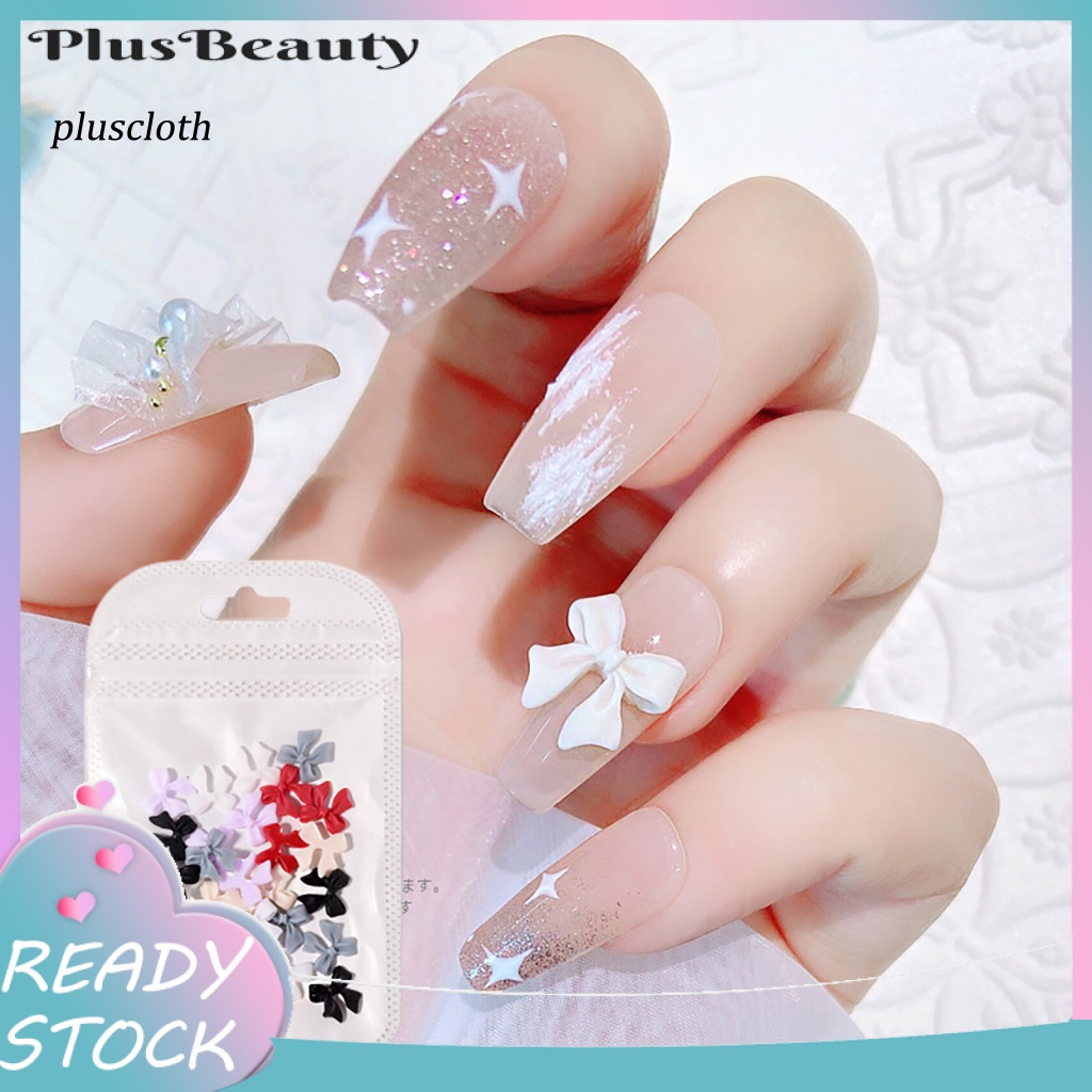 Set 30 Hạt Nhựa Hình Nơ 3D Đính Móng Tay