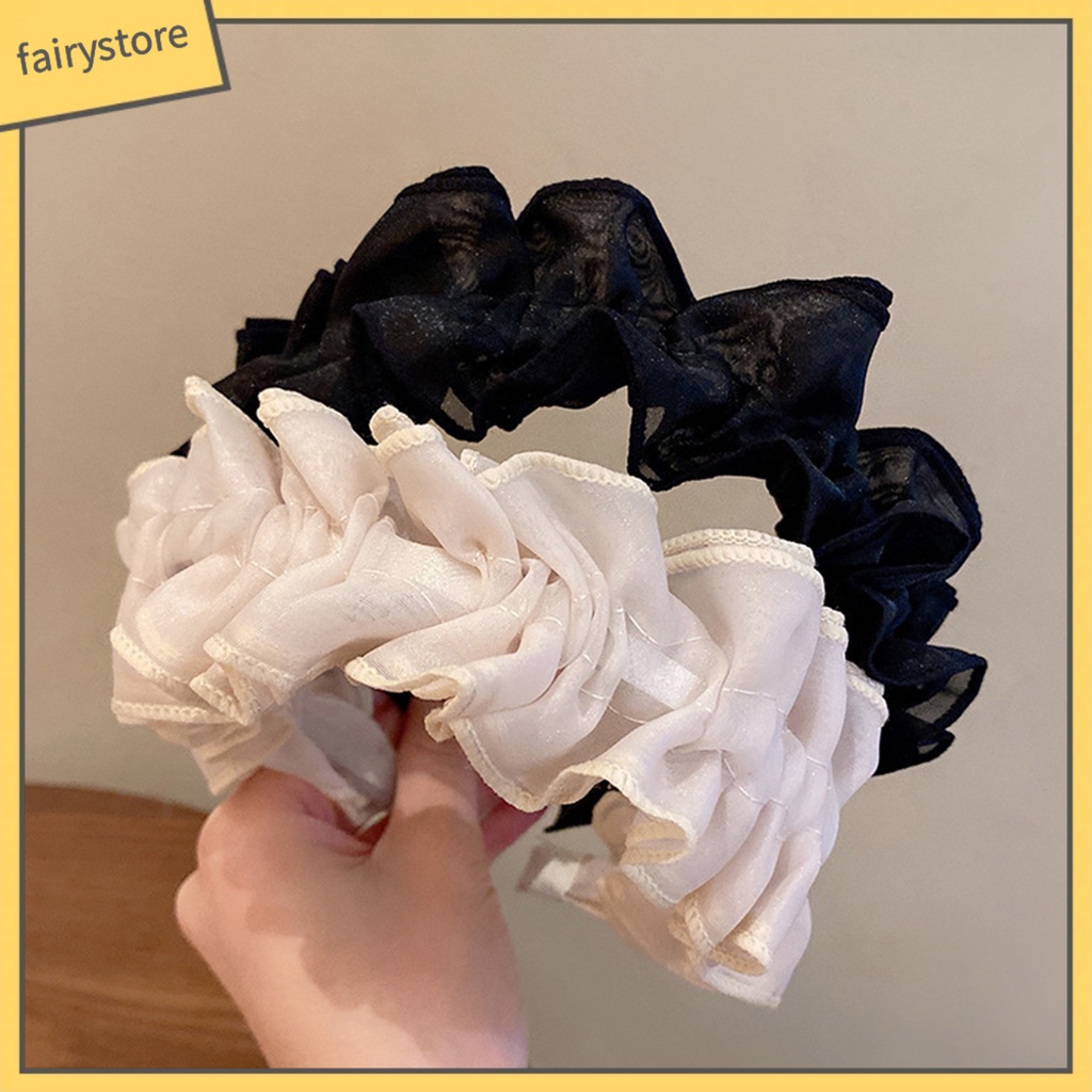 Băng Đô Vải Bản Rộng Viền Mềm Trang Trí Thắt Nơ Xinh Xắn Cho Nữ