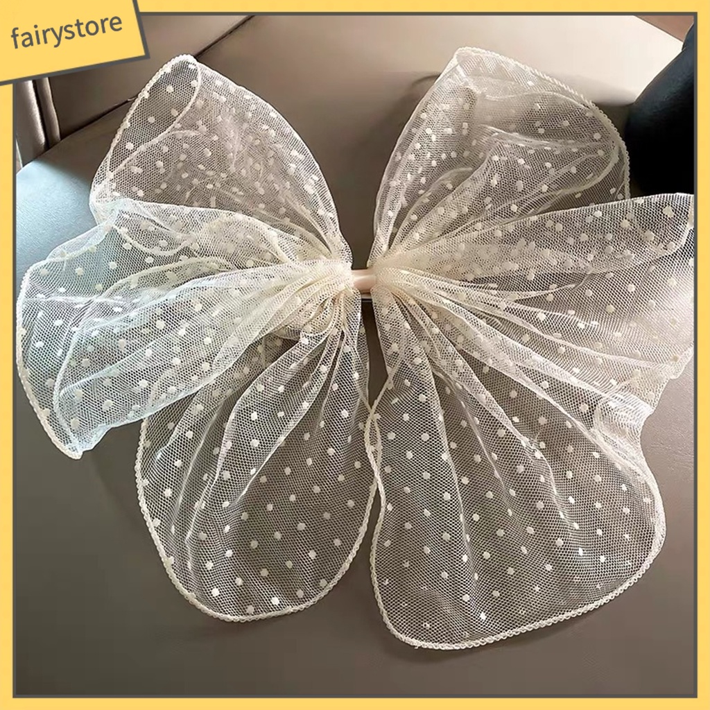 Kẹp Tóc Nơ Chấm Bi Co Giãn Tốt Phong Cách Hàn Quốc Cho Nữ