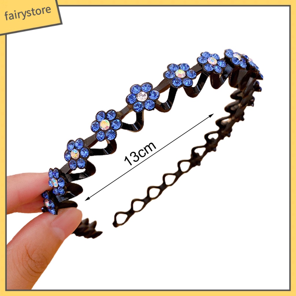 Băng Đô Cài Tóc Viền Mềm Đính Đá Lấp Lánh Chống Trượt Dễ Sử Dụng