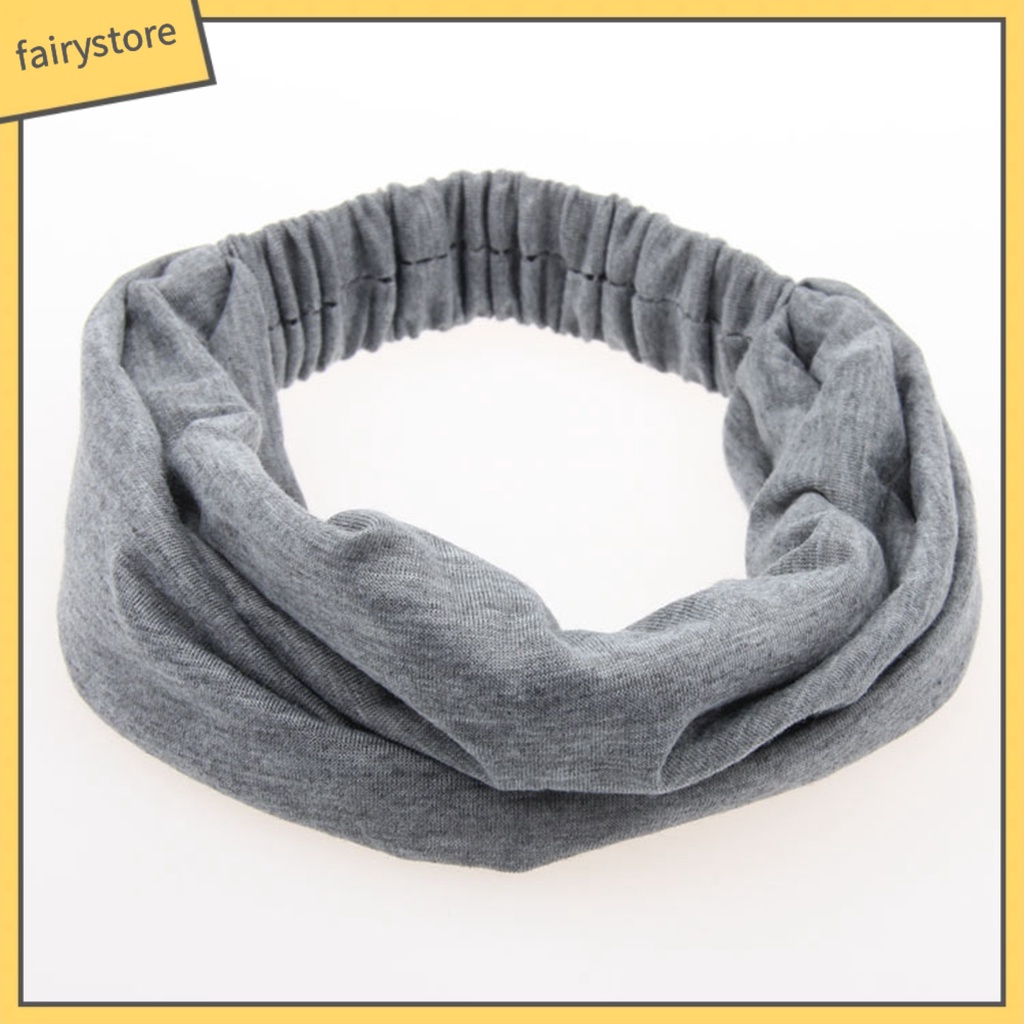 Băng Đô Cotton Pha Xoắn Bản Rộng Màu Sắc Ngọt Ngào